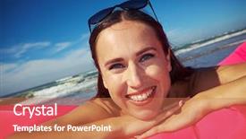  Presentation with boat - Audience pleasing presentation theme consisting of glorious moment - close-up of elated and smiling backdrop and a  colored foreground