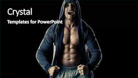  Presentation with professional tennis player athlete man - PPT theme having glory - athlete man bodybuilder strains all background and a black colored foreground