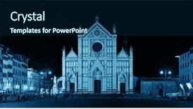  Presentation with santa - Theme having glory - basilica di santa croce is background and a ocean colored foreground