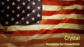  Presentation with american flag - Presentation theme featuring glory - closeup of grunge american flag background and a tawny brown colored foreground