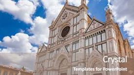  Presentation with holy water cross - PPT theme enhanced with glory - ornate facade of the basilica background and a gray colored foreground