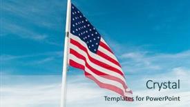  Presentation with american flag - Cool new PPT theme with glory world - american flag against bright blue backdrop and a  colored foreground