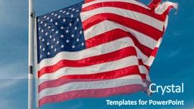  Presentation with world flag - PPT theme enhanced with glory world - american flag against bright blue background and a  colored foreground