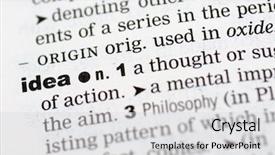  Presentation with definition - Presentation theme featuring glossary - close up of dictionary definition background and a light gray colored foreground