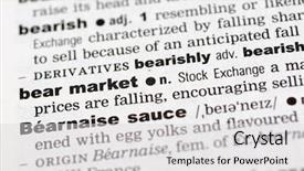  Presentation with dictionary - Slide deck having glossary - close up of the word background and a light gray colored foreground