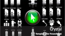  Presentation with time and data - PPT layouts enhanced with glossy 3d icon and various background and a dark gray colored foreground