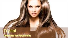  Presentation with girl model - Presentation theme with glossy black - fashion model girl portrait background and a tawny brown colored foreground