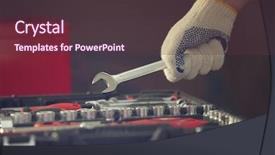  Presentation with mechanic tools - Amazing PPT layouts having glove hands - auto mechanic selecting tools backdrop and a tawny brown colored foreground
