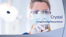  Presentation with injection - PPT layouts consisting of glove holding an injection background and a  colored foreground