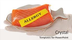  Presentation with food fish - Slide deck featuring glove holding red fish background and a coral colored foreground