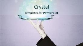  Presentation with glowing lights - Amazing slide deck having glowing lights glitter on silver backdrop and a sky blue colored foreground