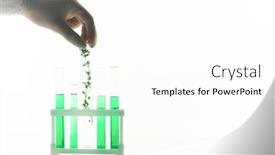  Presentation with hand holding plant - Presentation design with gloved-hand-of-contemporary-biologist background and a white colored foreground