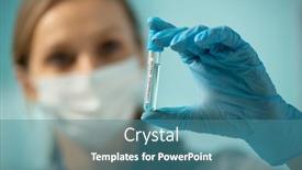  Presentation with medical worker - Slides enhanced with gloved-hand-of-contemporary-young background and a teal colored foreground