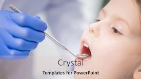  Presentation with medical procedure - Amazing PPT theme having gloved-hand-of-dentist-examining backdrop and a lemonade colored foreground