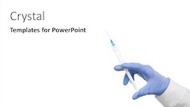  Presentation with rubber gloves doctor puts - Cool new presentation design with gloved-hand-of-doctor backdrop and a white colored foreground