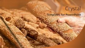  Presentation with products supermarket - Slide set with gloved-hand-of-mature-female background and a gold colored foreground