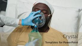  Presentation with helping hand - Presentation having gloved-hand-of-nurse background and a coral colored foreground