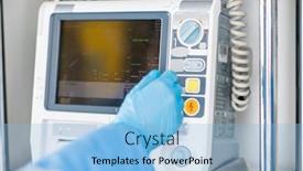  Presentation with medical hand - Theme consisting of gloved-hand-of-paramedic-going background and a light blue colored foreground