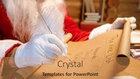  Presentation with white christmas - Presentation enhanced with santa holding white plume background and a coral colored foreground