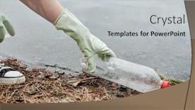  Presentation with garbage - Slides consisting of gloved-hand-of-volunteer-collecting background and a light gray colored foreground