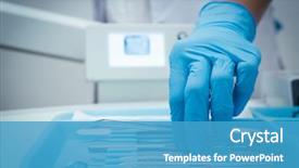  Presentation with hand tools - PPT layouts having gloved hand picking dental background and a teal colored foreground