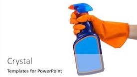  Presentation with chemical bottle - Amazing slides having gloved-hands-holding-a-spray backdrop and a white colored foreground
