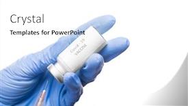  Presentation with pharmacist - Presentation consisting of gloved-hands-of-contemporary-virologist background and a white colored foreground