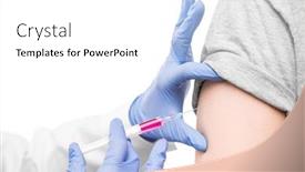  Presentation with hands holding - Presentation theme with gloved-hands-of-nurse background and a white colored foreground