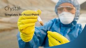  Presentation with dirty water - Theme enhanced with gloved-hands-of-young-female background and a coral colored foreground