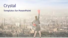  Presentation with asian - Cool new presentation design with gloves are ready for battle backdrop and a sky blue colored foreground