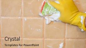  Presentation with rubber gloves - Slide set consisting of gloves is used to convert background and a coral colored foreground