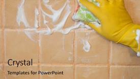  Presentation with rubber gloves - Colorful slide set enhanced with gloves is used to convert backdrop and a coral colored foreground