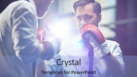  Presentation with pink boxing gloves - Amazing slides having gloves looking at his rival backdrop and a light blue colored foreground