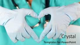  Presentation with hands heart - Cool new PPT theme with gloves making shape of heart backdrop and a seafoam green colored foreground
