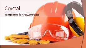  Presentation with hat - Slide deck with gloves on a white background background and a lemonade colored foreground