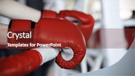  Presentation with boxing ring - Presentation theme featuring gloves on rope of boxing background and a tawny brown colored foreground