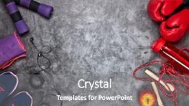  Presentation with water life - Cool new slide deck with gloves sneakers bottle for water backdrop and a gray colored foreground