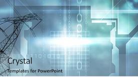  Presentation with black technology - Amazing theme having glow against the evening electricity backdrop and a light blue colored foreground