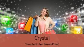  Presentation with shopping - Audience pleasing PPT theme consisting of glow icons of e-commerce backdrop and a red colored foreground