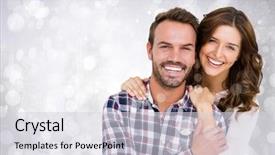  Presentation with composite - Presentation design consisting of composite image of smiling couple background and a light gray colored foreground
