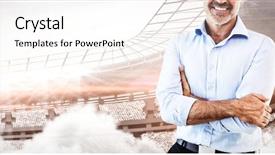  Presentation with calvary religious cross against - Slide deck featuring arms crossed against computer background and a pink colored foreground