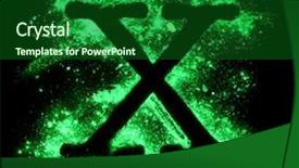  Presentation with glow - Colorful presentation design enhanced with the dark grunge alphabet backdrop and a forest green colored foreground