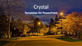  Presentation with neighborhood - Slides enhanced with glow luxury neighborhood at night background and a ocean colored foreground