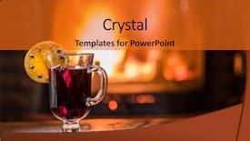  Presentation with orange slice - Presentation design having glow sticks - hot mulled wine with orange background and a gold colored foreground