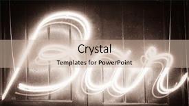  Presentation with phrase keep raising the bar - Slides enhanced with glowing bar sign at night background and a soft green colored foreground