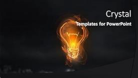  Presentation with bulb - Presentation theme consisting of glowing-bulb-icon-mixed-media background and a black colored foreground