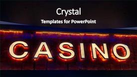  Presentation with free trial casino - Slides consisting of glowing casino sign at vegas background and a  colored foreground