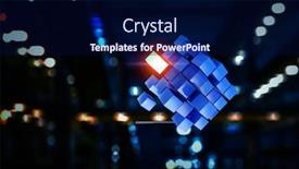  Presentation with innovation - Slide set enhanced with glowing-cubes-innovation-and-creativity background and a navy blue colored foreground