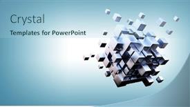  Presentation with creativity - Audience pleasing presentation theme consisting of glowing-cubes-innovation-and-creativity backdrop and a light blue colored foreground
