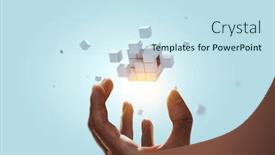  Presentation with creativity - Presentation theme with glowing-cubes-innovation-and-creativity background and a sky blue colored foreground